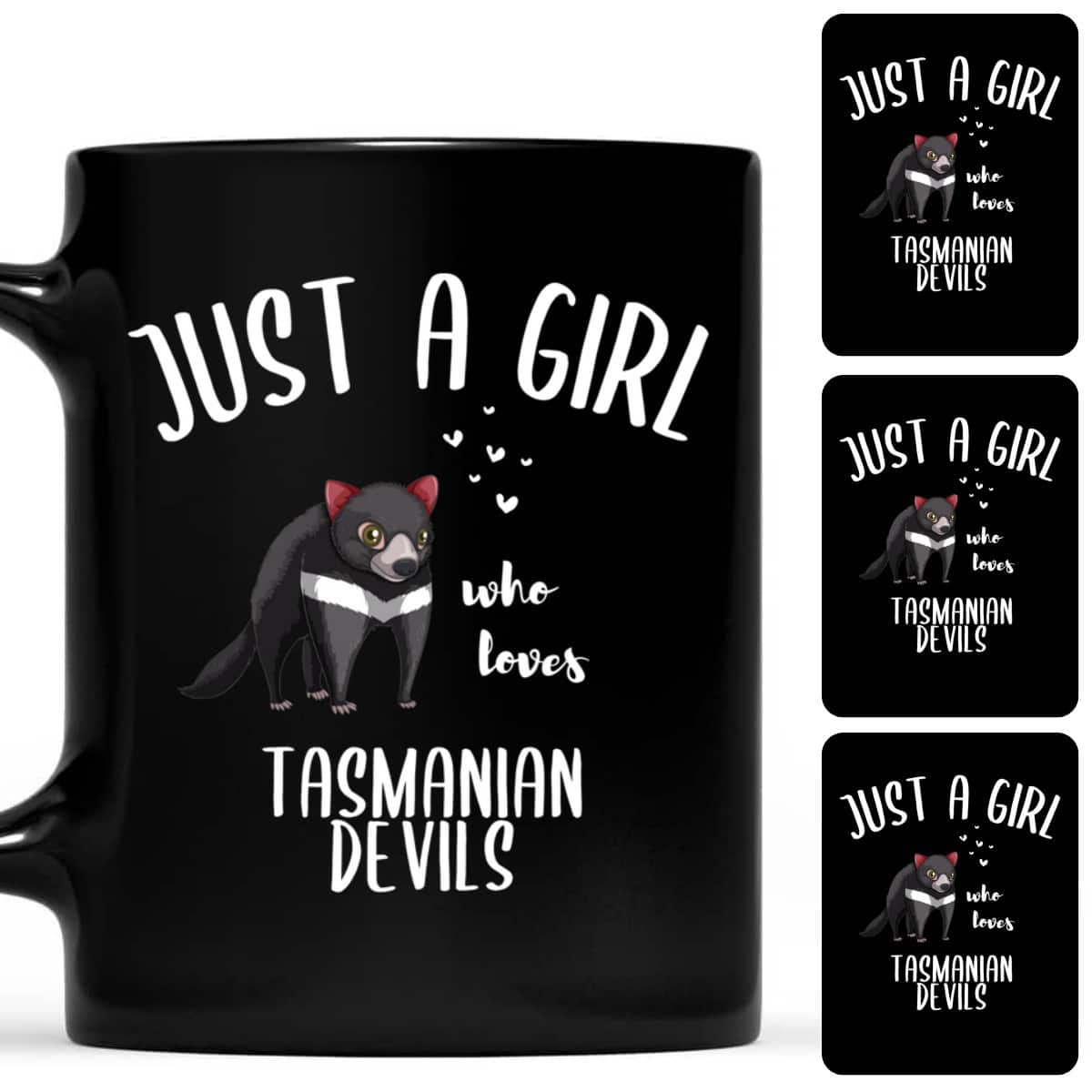 Just A Girl Who Loves Tasmanian Devils With Hearts T-Shirt Just A Girl Who Loves Tasmanian Devils With Hearts T-Shirt
