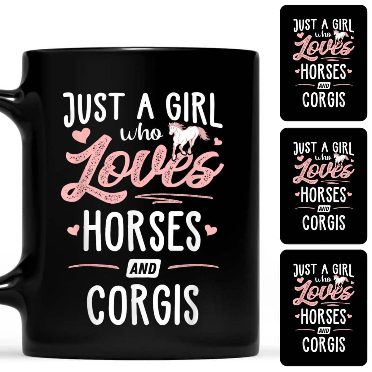 Just A Girl Who Love Horses And Corgis Horse Corgi T-Shirt