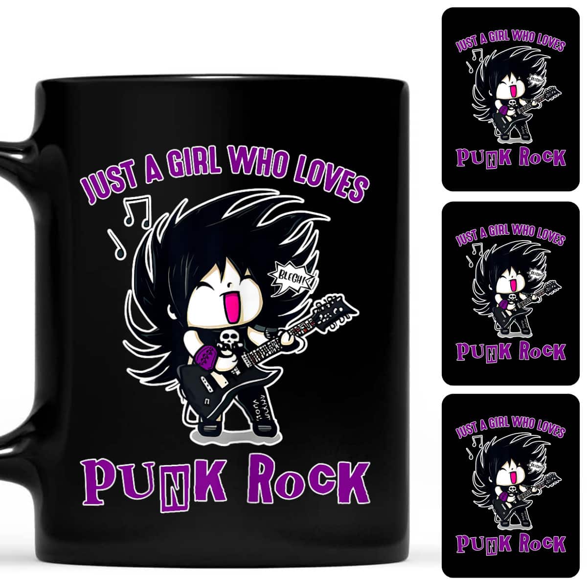JUST A GIRL WHO LOVES PUNK ROCK Cute Punk Kawaii Emo Goth T-Shirt JUST A GIRL WHO LOVES PUNK ROCK Cute Punk Kawaii Emo Goth T-Shirt