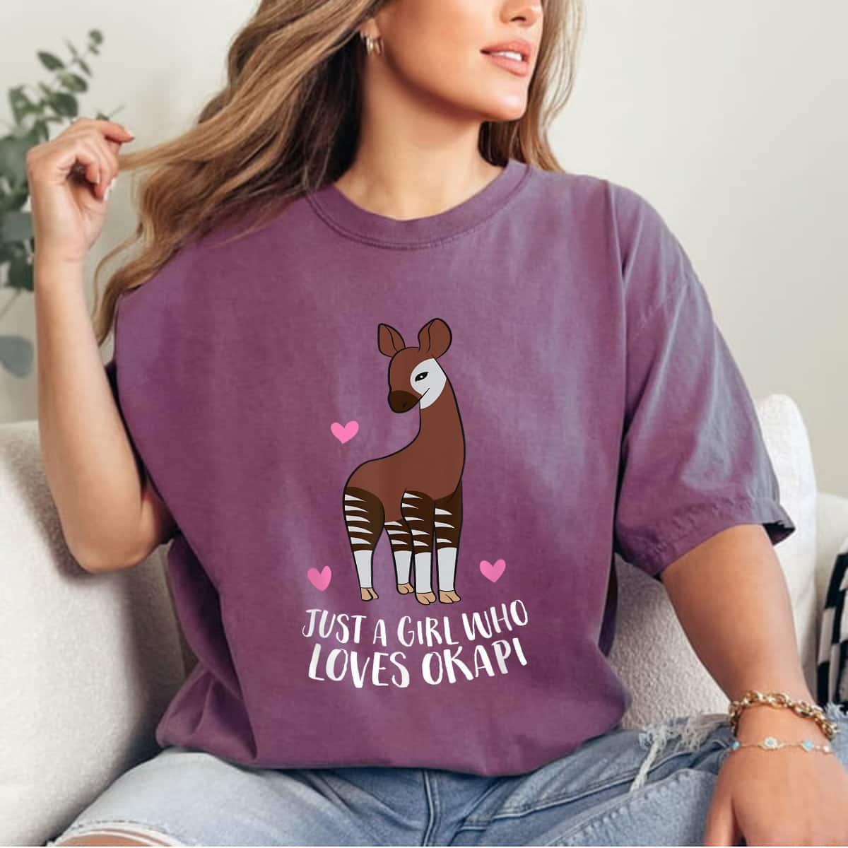 Just A Girl Who Loves Okapis T-Shirt Just A Girl Who Loves Okapis T-Shirt