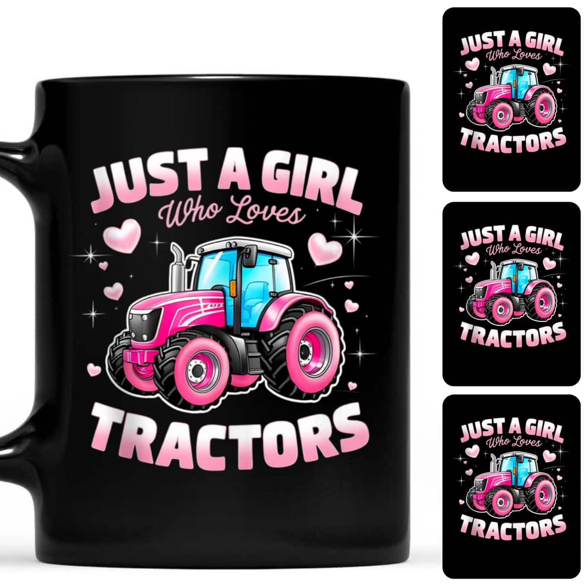 Just A Girl Who Loves Tractors Farm Pink Tractor Kids T-Shirt