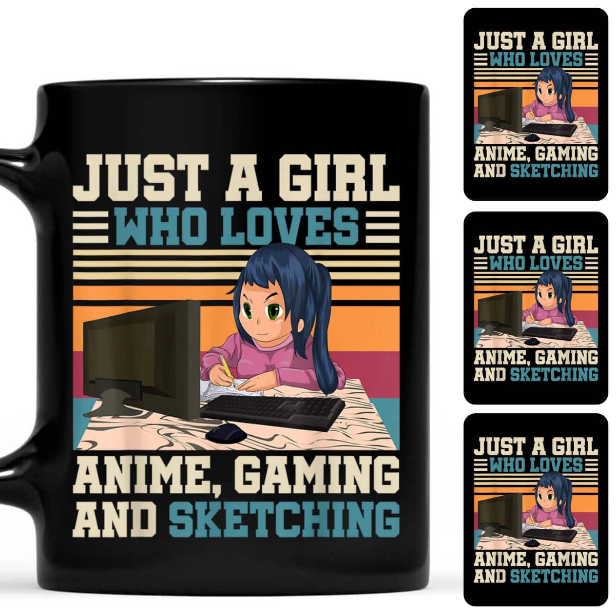 Just A Girl Who Loves Anime Gaming And Sketching Otaku Anime T-Shirt Just A Girl Who Loves Anime Gaming And Sketching Otaku Anime T-Shirt