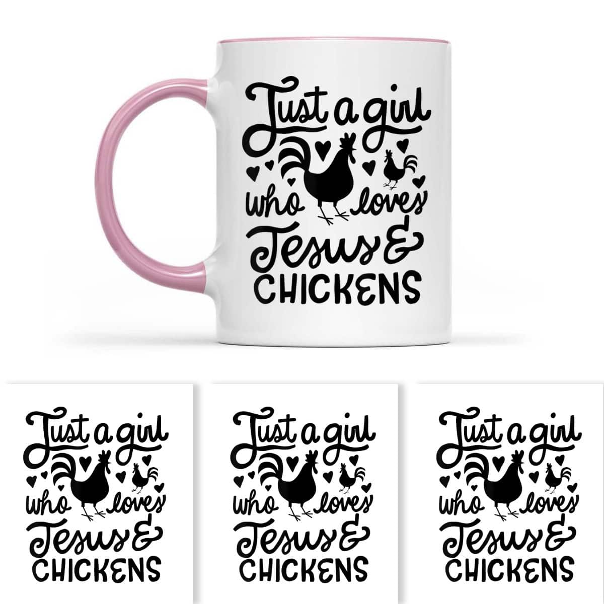 Just A Girl Who Loves Jesus And Chickens Farmer T-Shirt