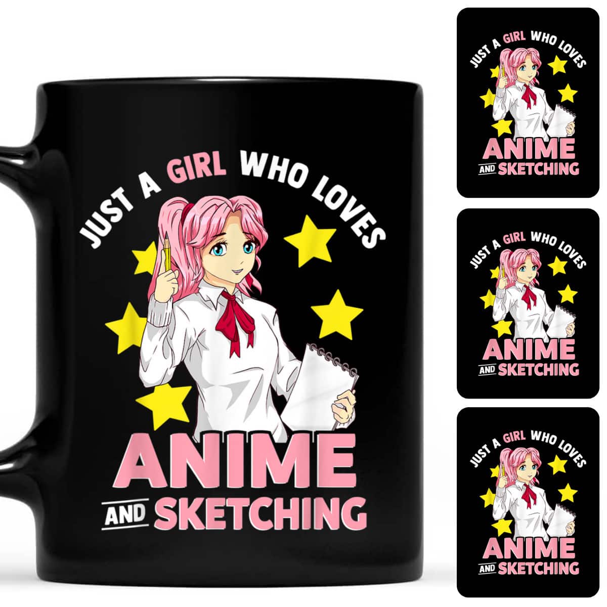 Just A Girl Who Loves Anime And Sketching Girls Anime Merch T-Shirt