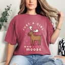 Just A Girl Who Loves Moose Funny Animal Lover T-Shirt