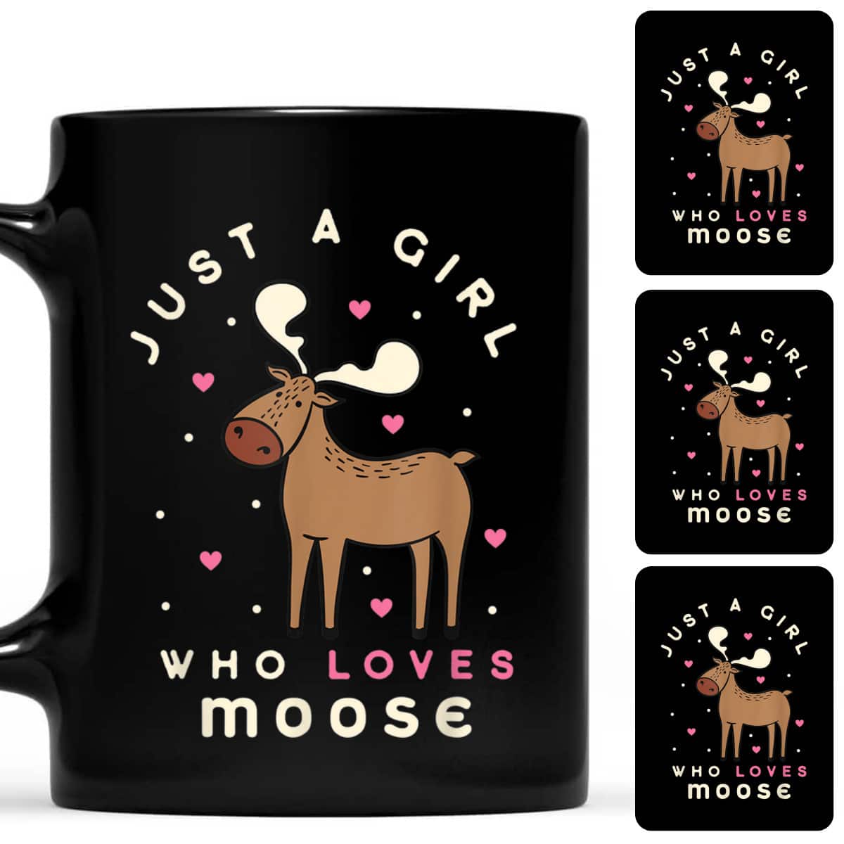 Just A Girl Who Loves Moose Funny Animal Lover T-Shirt Just A Girl Who Loves Moose Funny Animal Lover T-Shirt