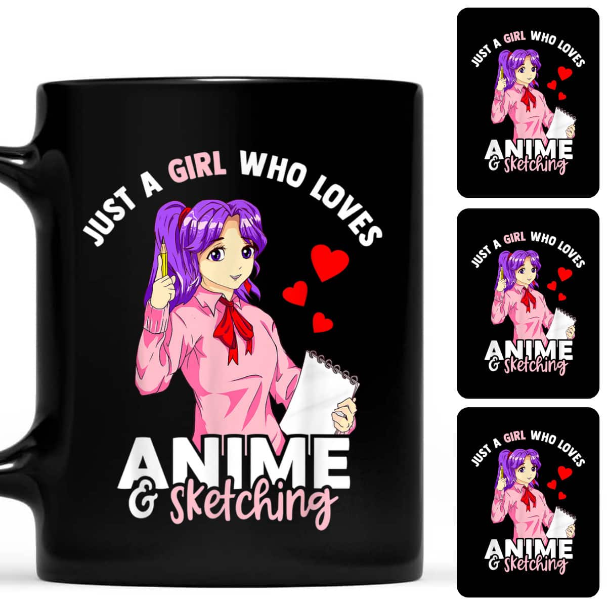 Just A Girl Who Loves Anime And Sketching Girls Anime T-Shirt Just A Girl Who Loves Anime And Sketching Girls Anime T-Shirt