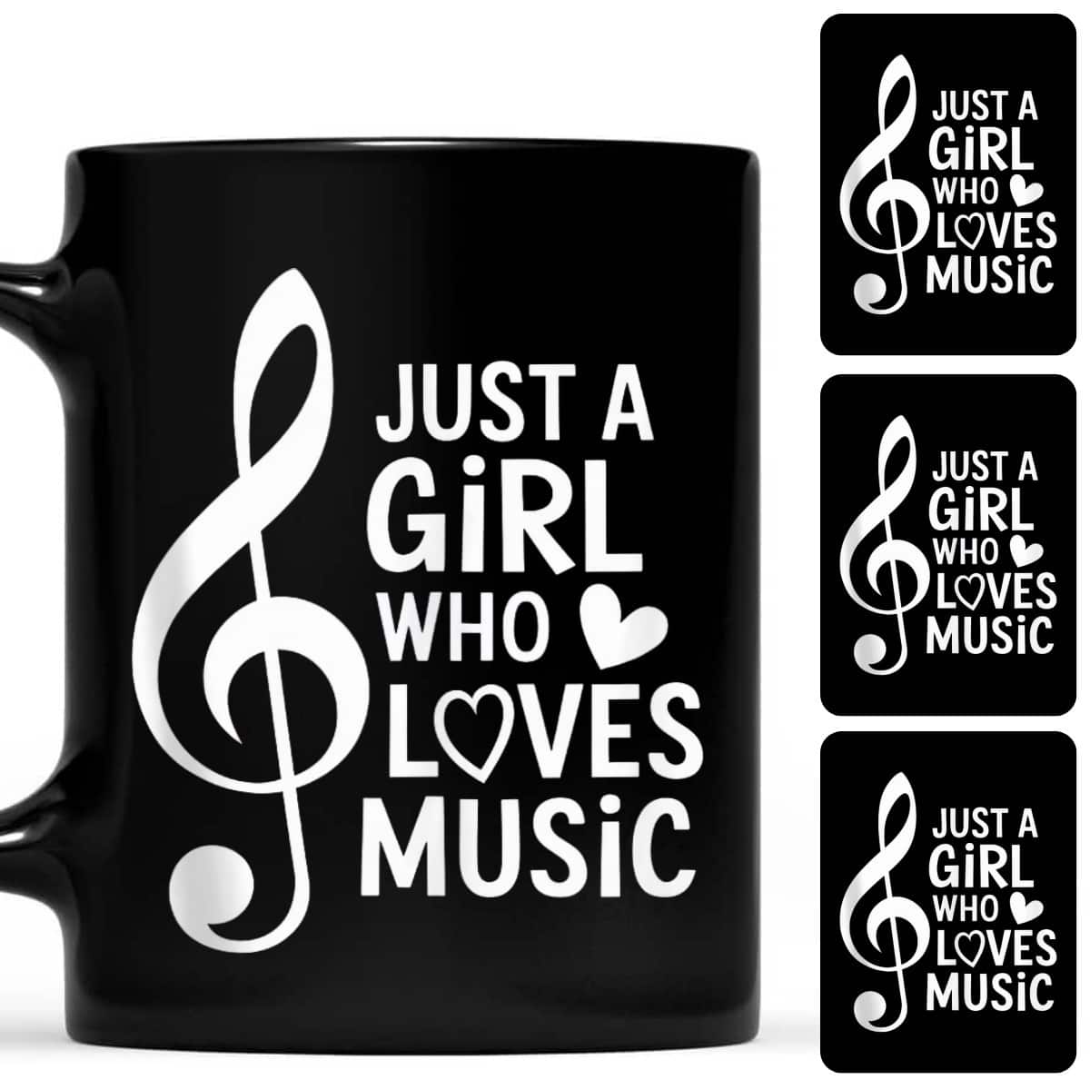 Just A Girl Who Loves Music Notes Musician Player Birthday T-Shirt