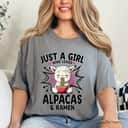 Just A Girl Who Loves Alpacas And Ramen T-Shirt Just A Girl Who Loves Alpacas And Ramen T-Shirt