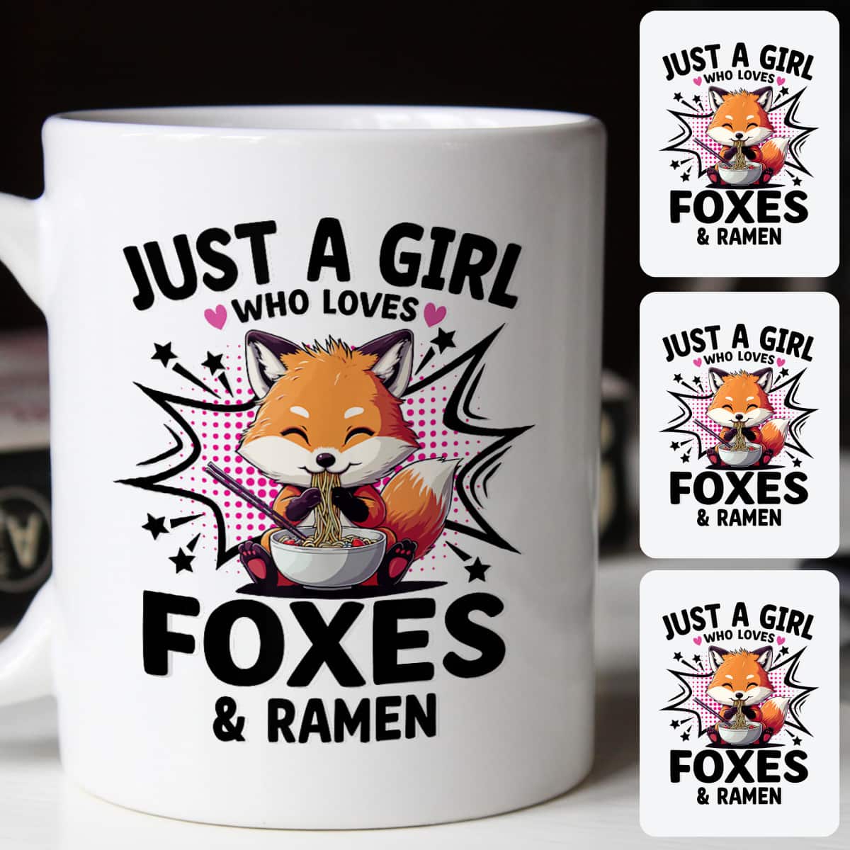 Just A Girl Who Loves Foxes And Ramen Gift T-Shirt Just A Girl Who Loves Foxes And Ramen Gift T-Shirt