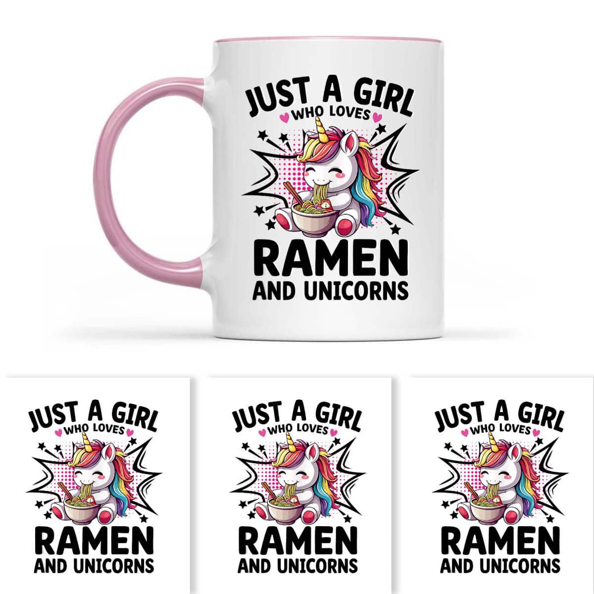 Just A Girl Who Loves Ramen And Unicorns T-Shirt Just A Girl Who Loves Ramen And Unicorns T-Shirt