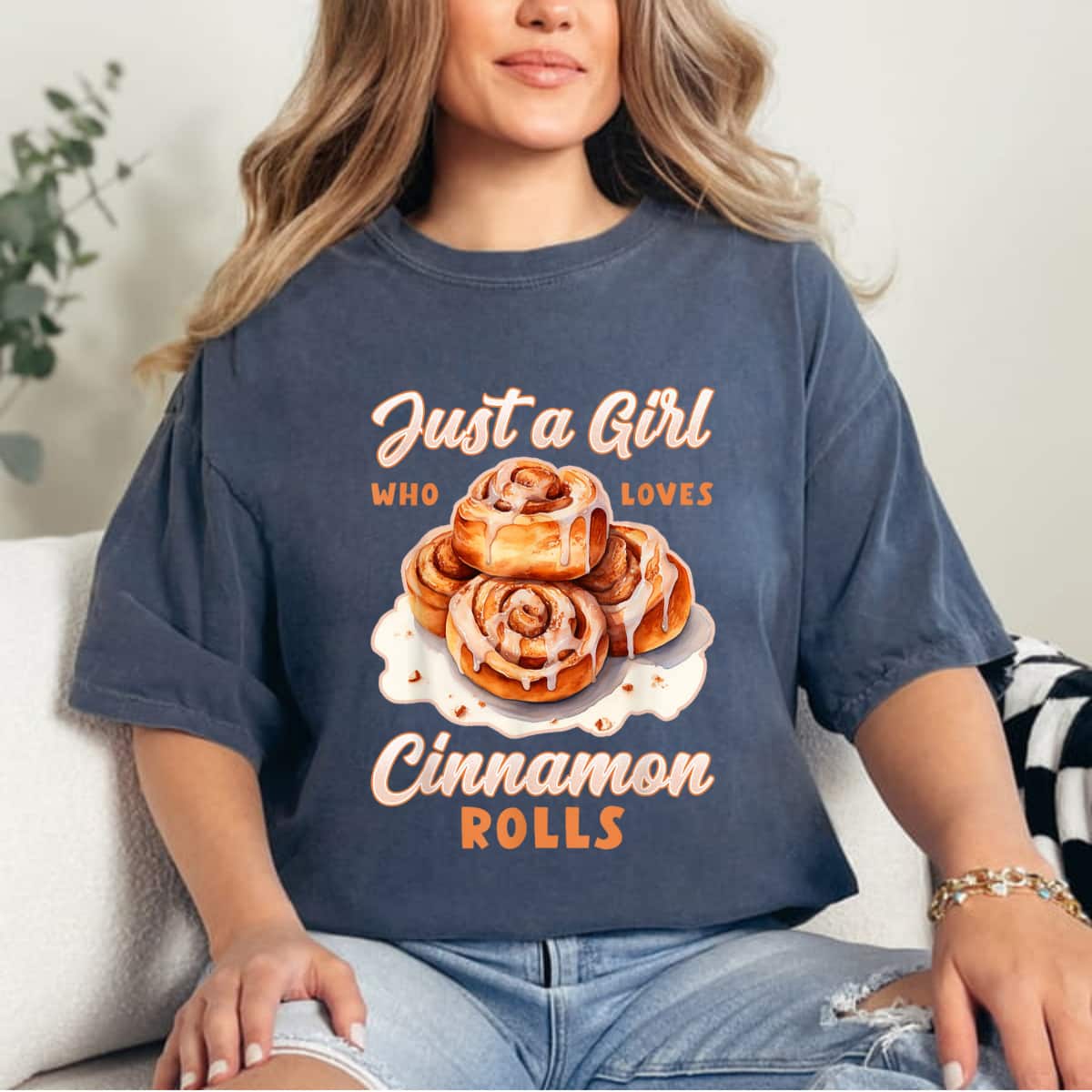 Just A Girl Who Loves Cinnamon Rolls Sweet Roll Bakery Swirl T-Shirt Just A Girl Who Loves Cinnamon Rolls Sweet Roll Bakery Swirl T-Shirt
