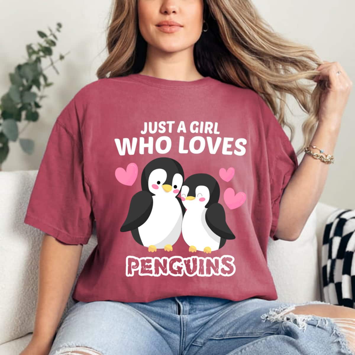 Penguin Just A Girl Who Loves Penguins T-Shirt Penguin Just A Girl Who Loves Penguins T-Shirt