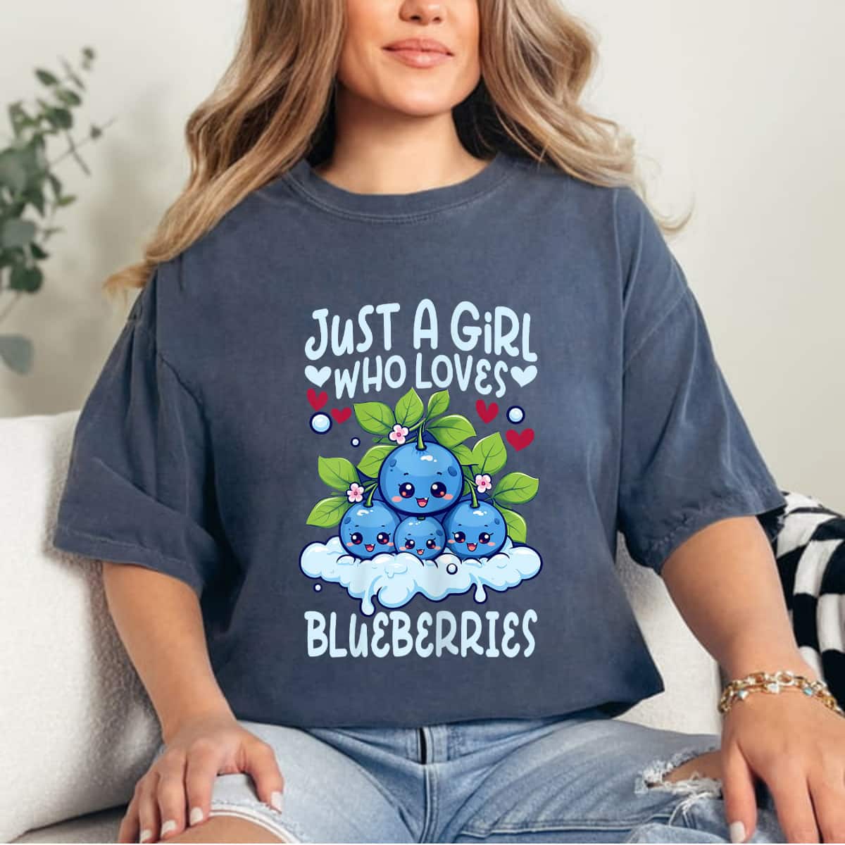 Blueberry Fruit Just A Girl Who Loves Blueberries Fruitarian T-Shirt Blueberry Fruit Just A Girl Who Loves Blueberries Fruitarian T-Shirt
