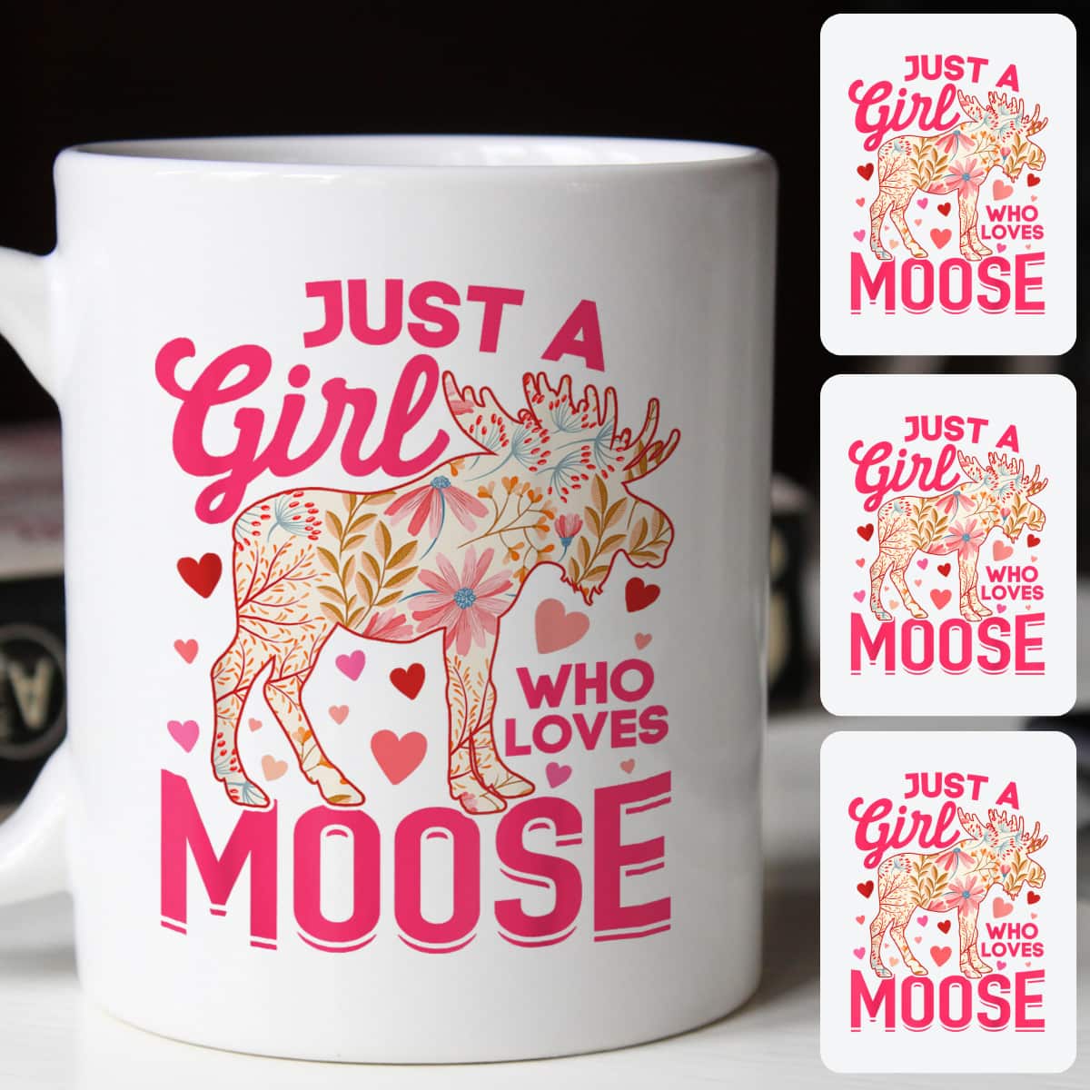 Just A Girl Who Loves Moose Funny Moose Lover T-Shirt Just A Girl Who Loves Moose Funny Moose Lover T-Shirt