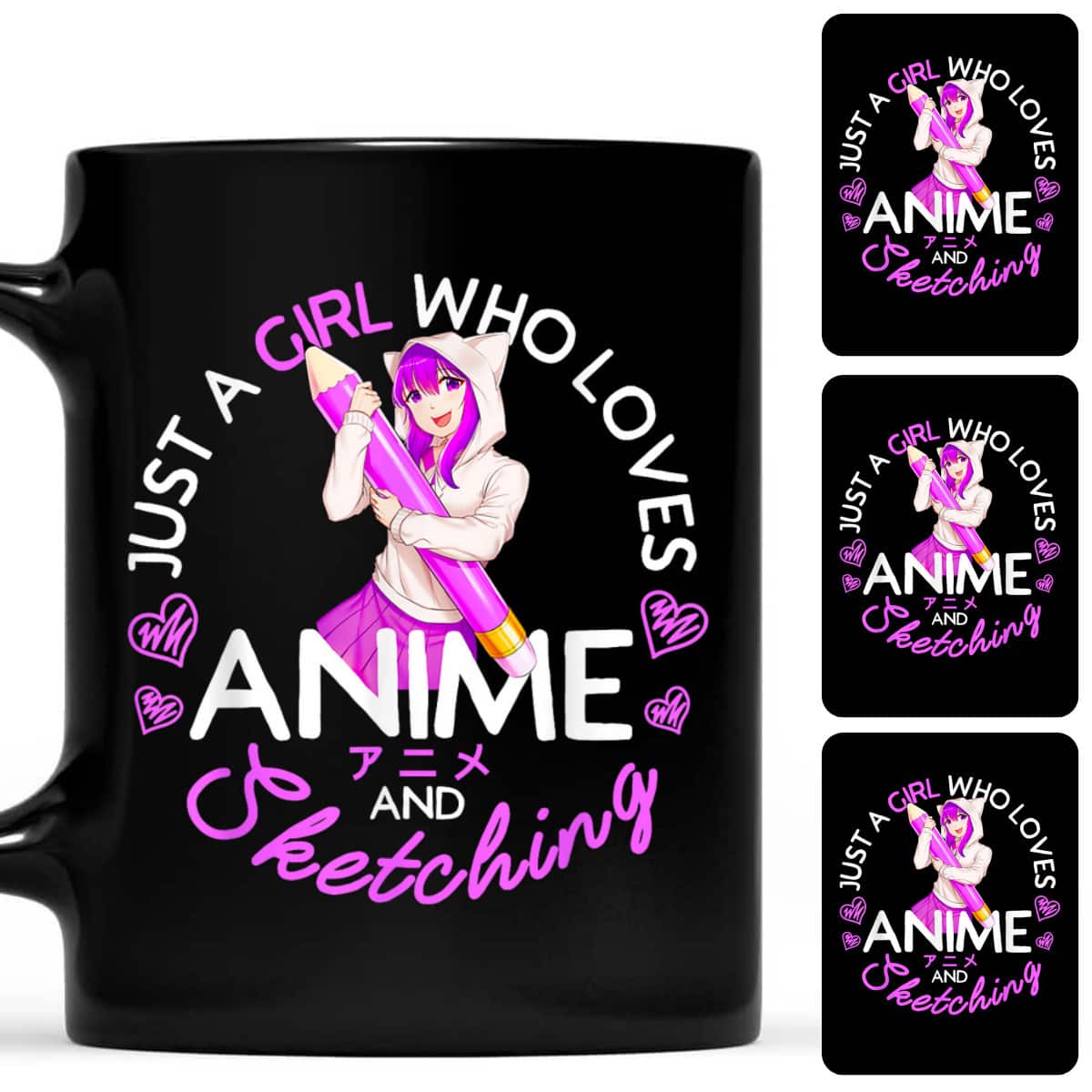 Just A Girl Who Loves Anime And Sketching Anime Merch Gifts T-Shirt