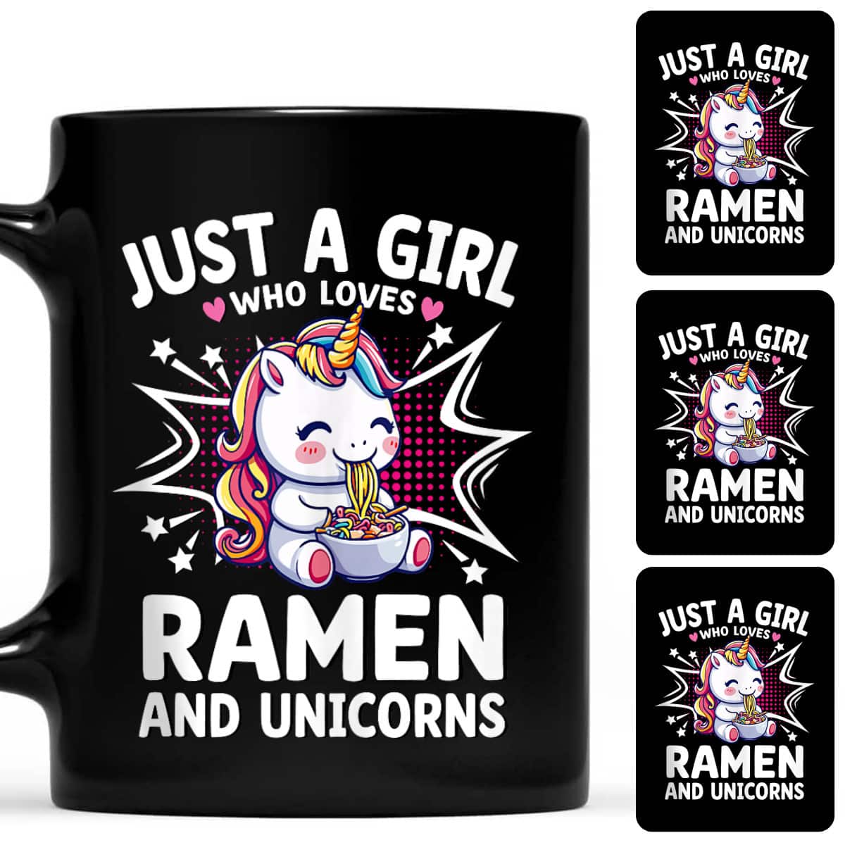 Just A Girl Who Loves Ramen And Unicorns Gift T-Shirt