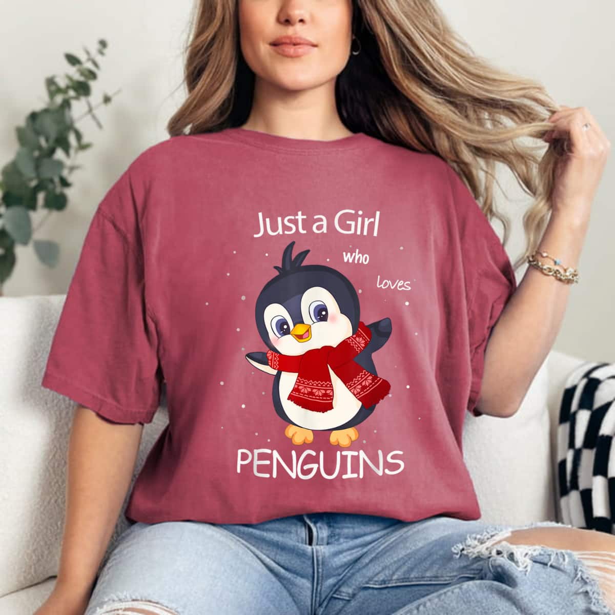 Cute Penguin Just A Girl Who Loves Penguins T-Shirt Cute Penguin Just A Girl Who Loves Penguins T-Shirt