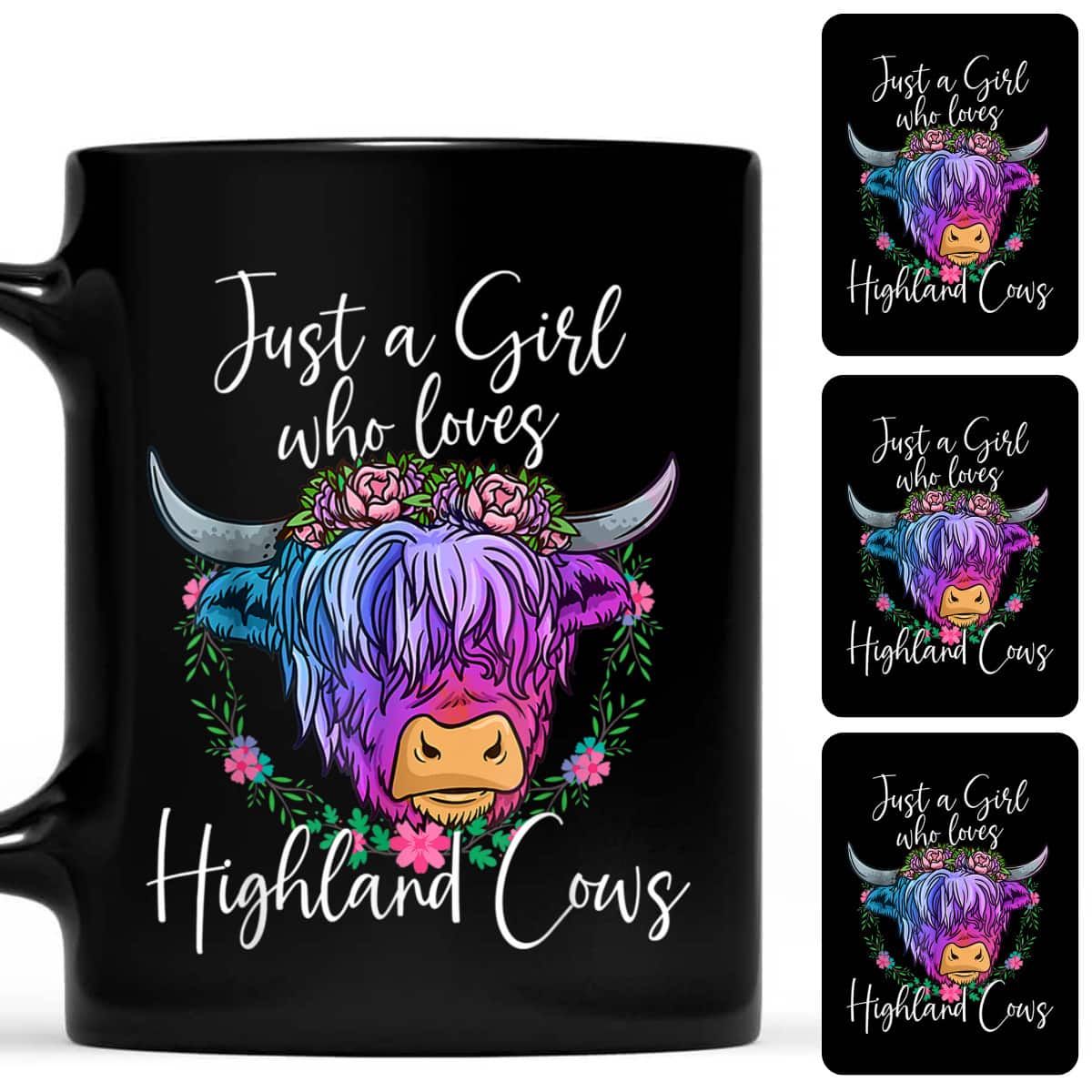 Highland Cow Gifts Just A Girl Who Loves Highland Cows T-Shirt