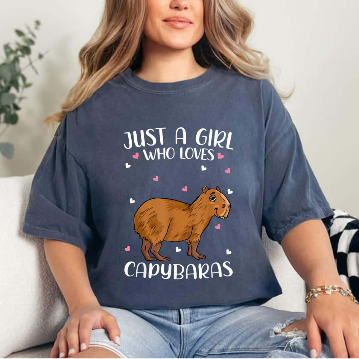 Just A Girl Who Loves Capybaras Girl T-Shirt Just A Girl Who Loves Capybaras Girl T-Shirt