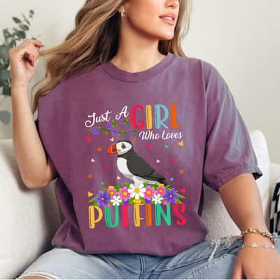 Puffin Bird Lover Just A Girl Who Loves Puffins T-Shirt