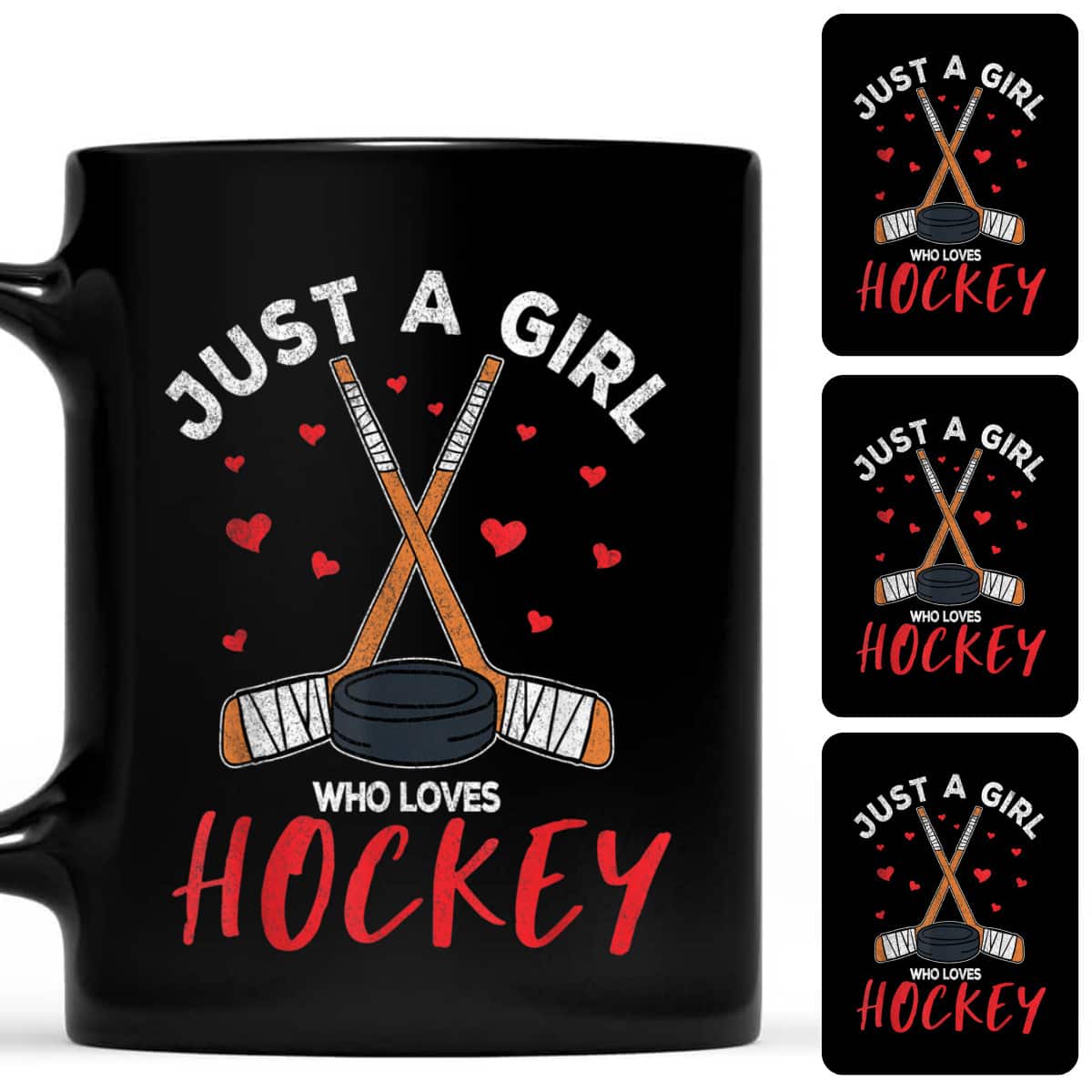 Just A Girl Who Loves Ice Hockey Hockey Stick T-Shirt Just A Girl Who Loves Ice Hockey Hockey Stick T-Shirt