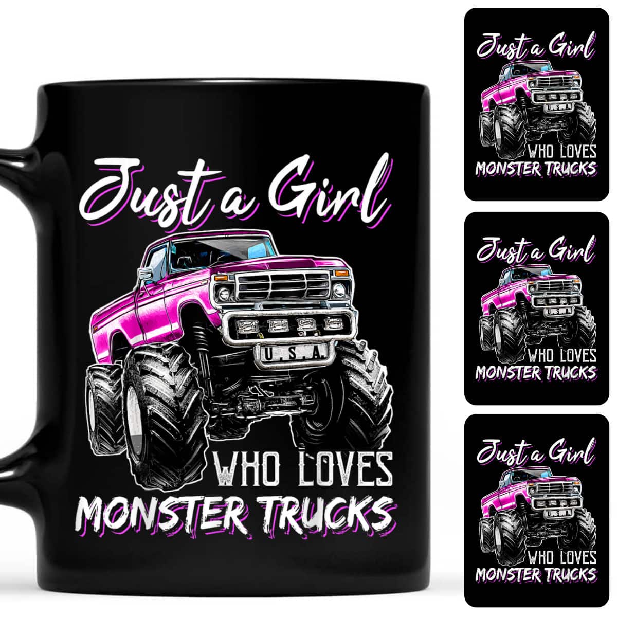 Just A Girl Who Loves Monster Trucks Birthday Gift T-Shirt