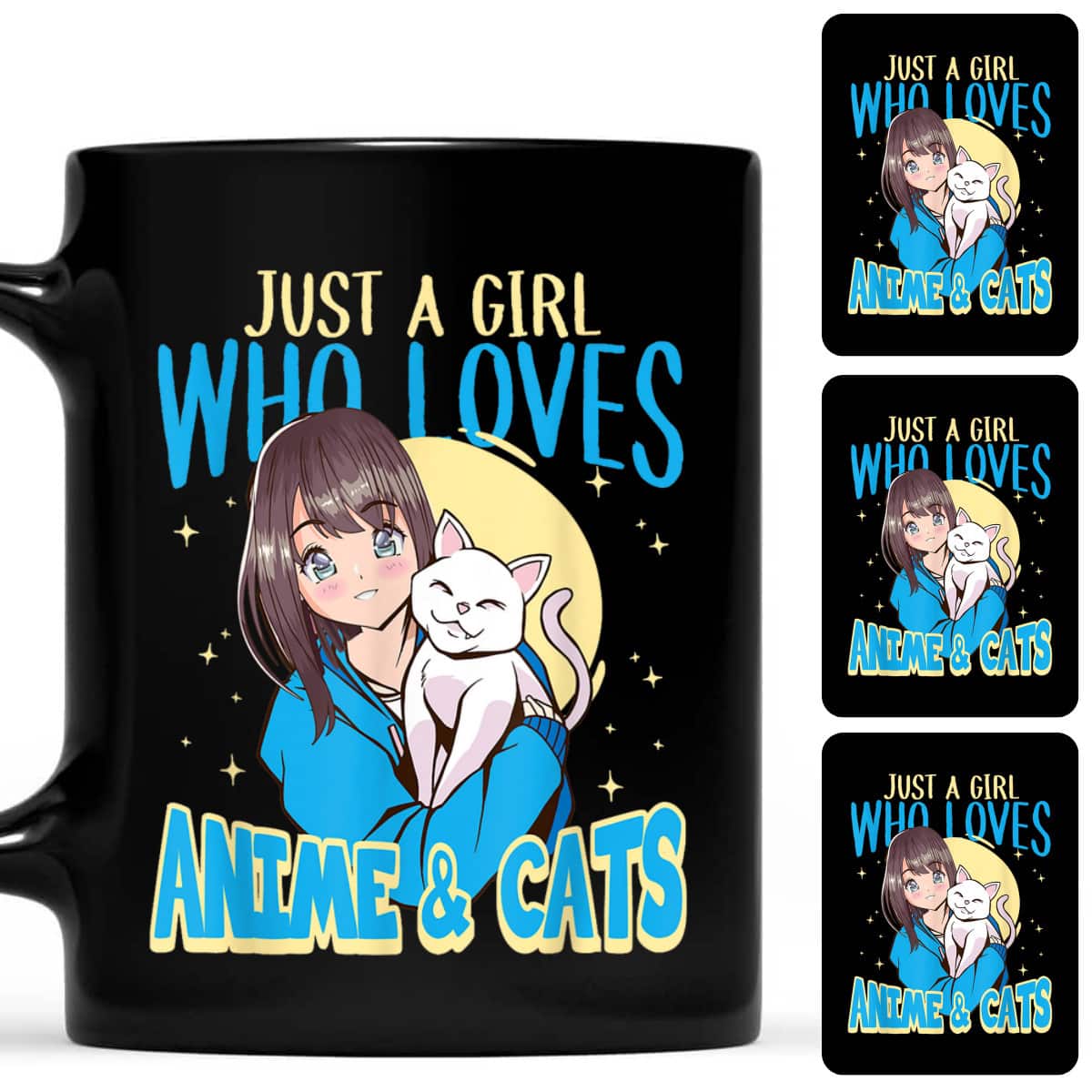 Just A Girl Who Loves Anime & Cats Anime Girl Cat Lover T-Shirt Just A Girl Who Loves Anime & Cats Anime Girl Cat Lover T-Shirt