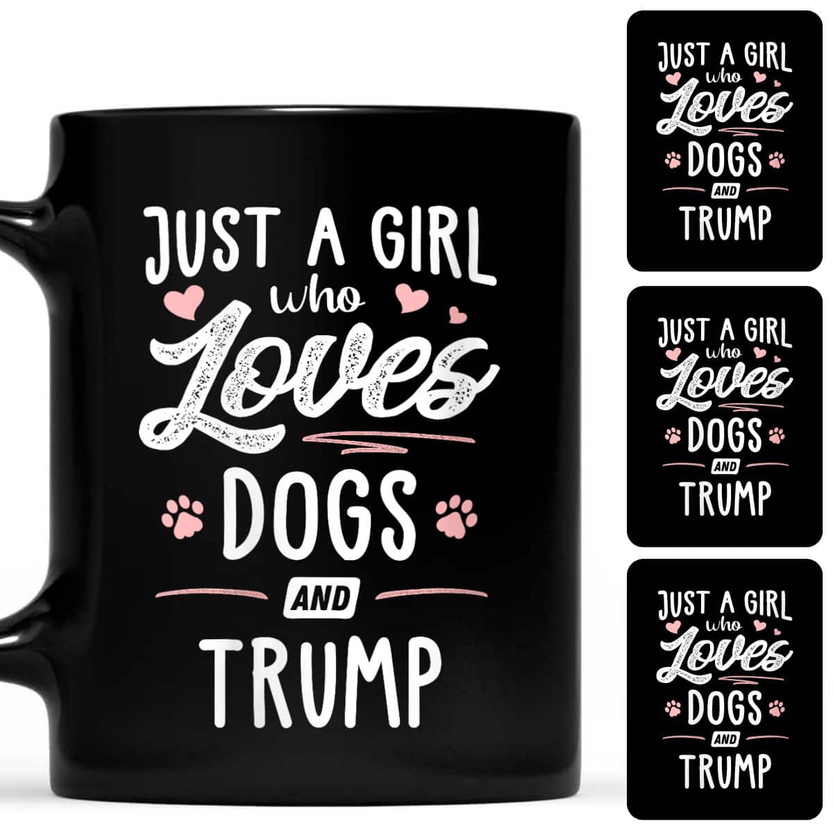 Womens Just A Girl Who Loves Dogs And Trump Gift Dog Lover T-Shirt