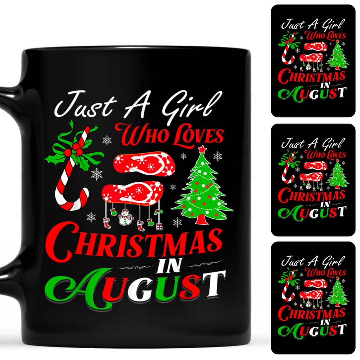 Just A Girl Who Loves Christmas In August Summer Vacation T-Shirt Just A Girl Who Loves Christmas In August Summer Vacation T-Shirt