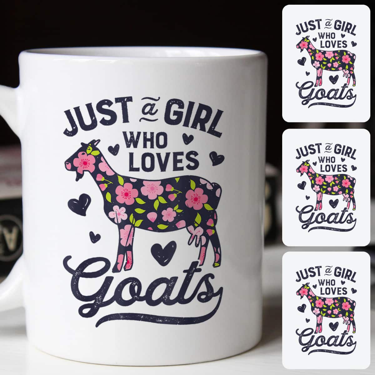 Goat Just A Girl Who Loves Goats Flowers Farmers T-Shirt