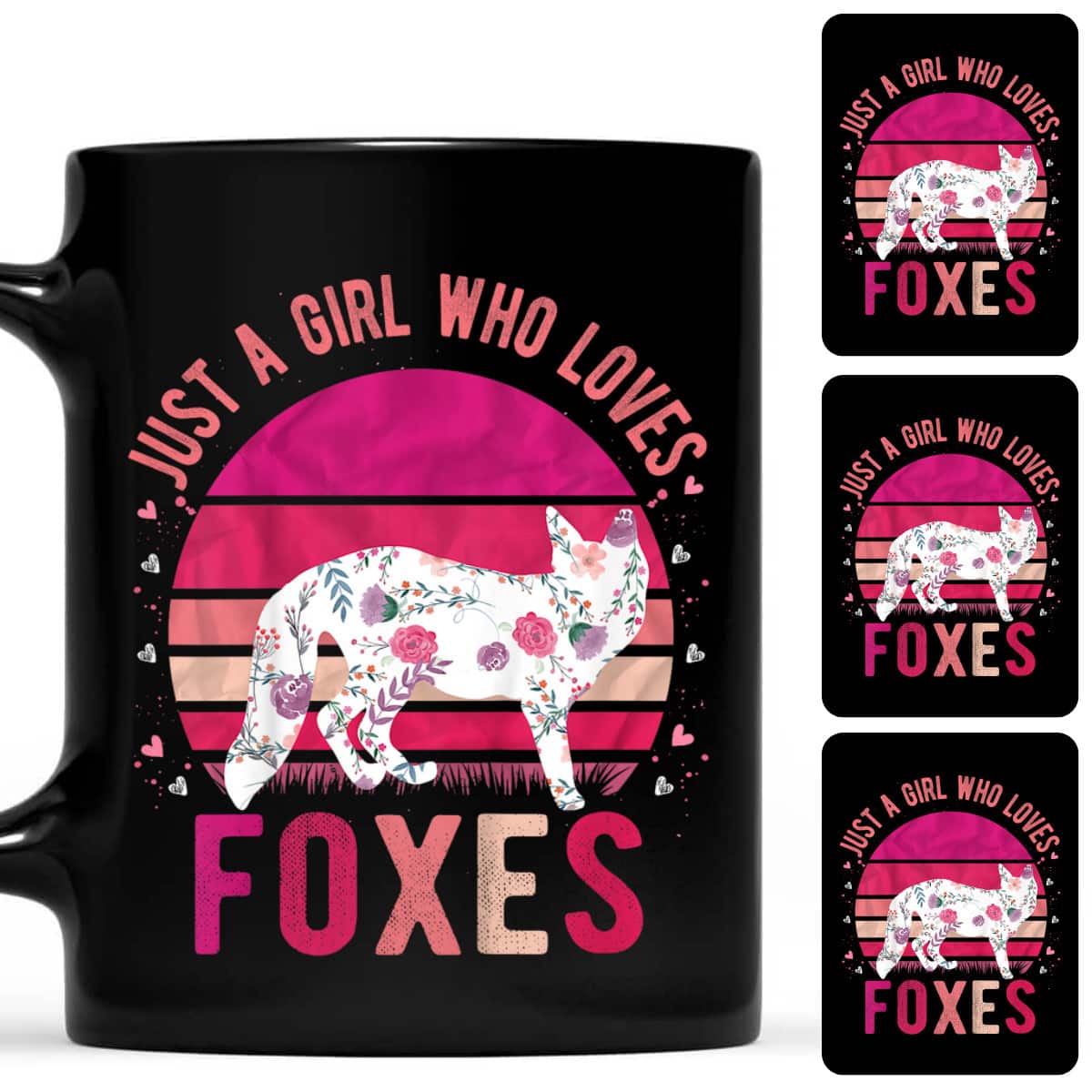 Kids Just A Girl Who Loves Foxes Vintage Retro Gift T-Shirt