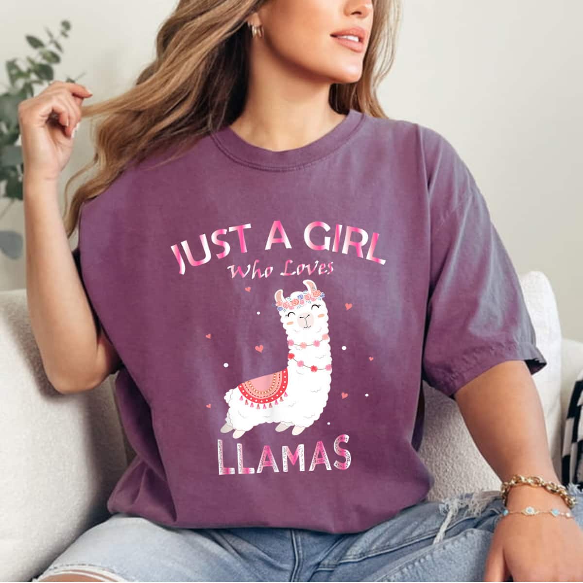 Just A Girl Who Loves Llamas Gift For Llama Gift T-Shirt Just A Girl Who Loves Llamas Gift For Llama Gift T-Shirt