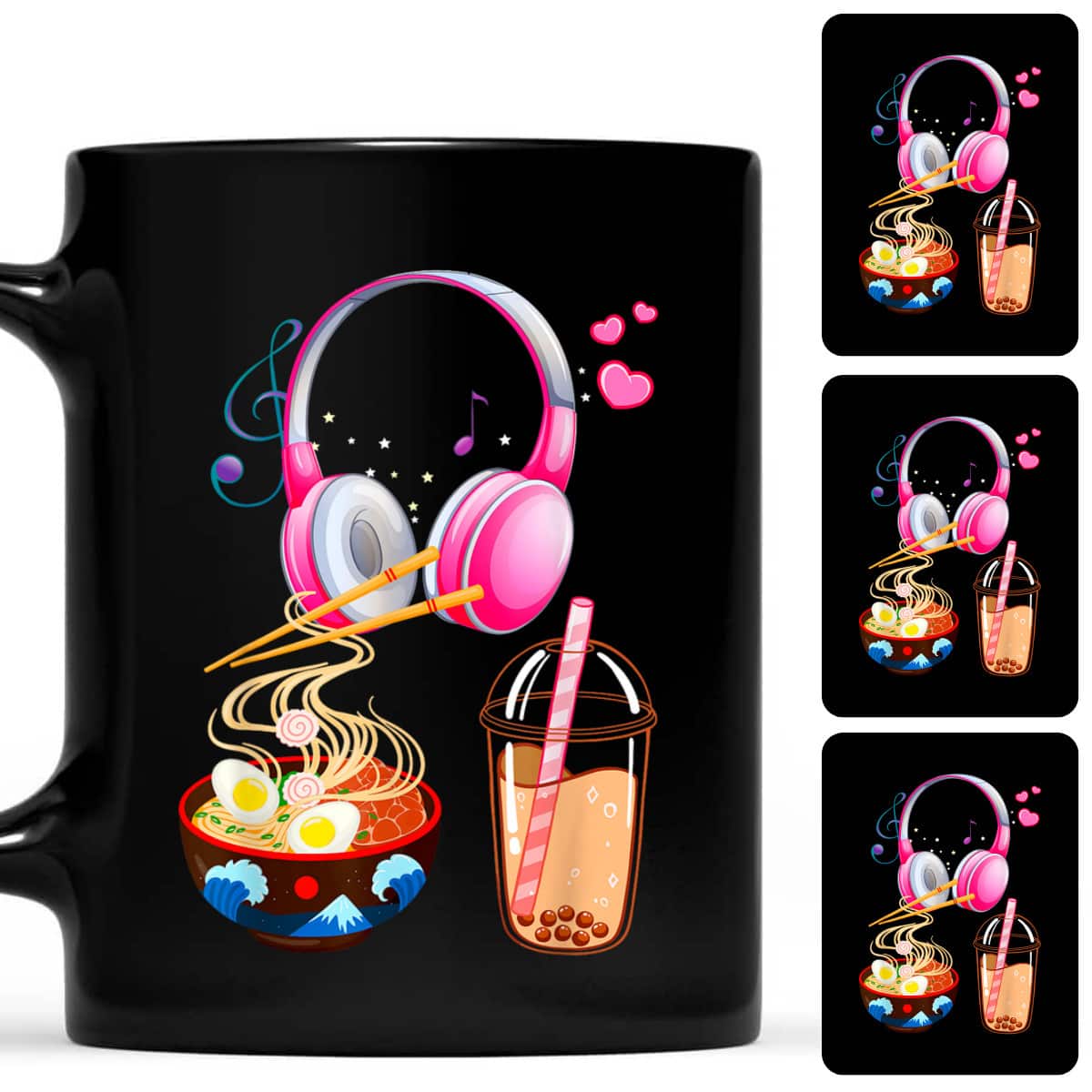 Just A Girl Who Loves K-pop Ramen Boba Bubble Tea Music T-Shirt Just A Girl Who Loves K-pop Ramen Boba Bubble Tea Music T-Shirt