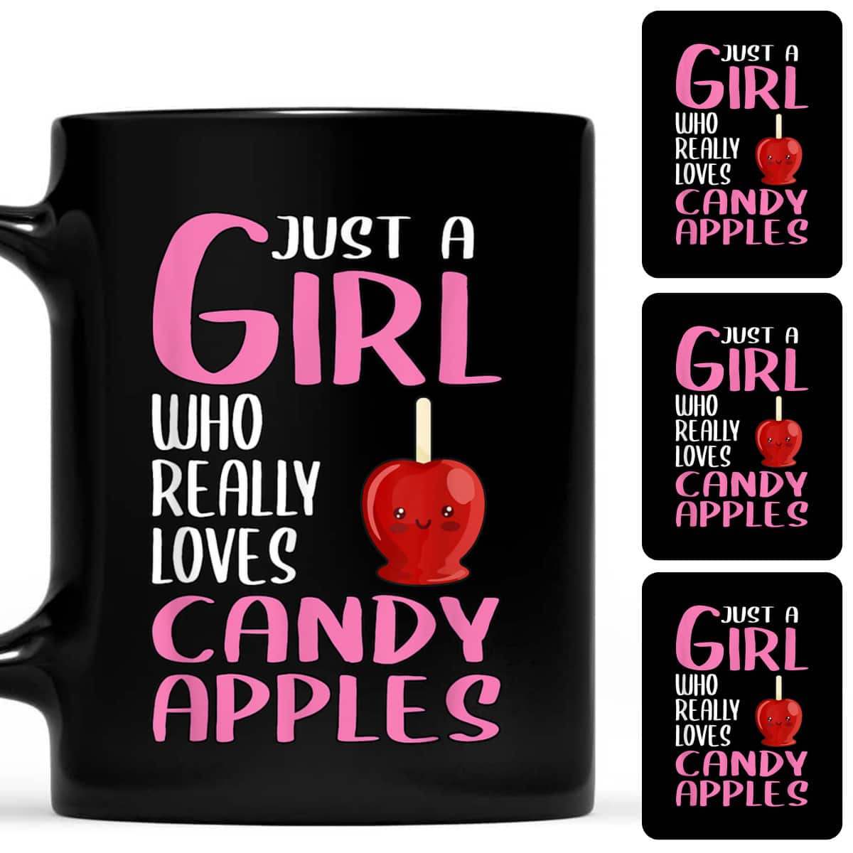 Womens Gift Just A Girl Who Really Loves Candy Apples T-Shirt Womens Gift Just A Girl Who Really Loves Candy Apples T-Shirt
