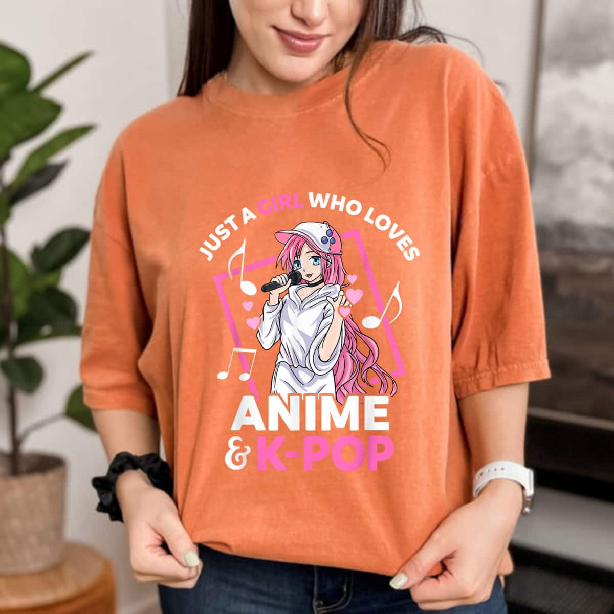 Just A Girl Who Loves Anime And K-Pop Music Anime Girls T-Shirt Just A Girl Who Loves Anime And K-Pop Music Anime Girls T-Shirt