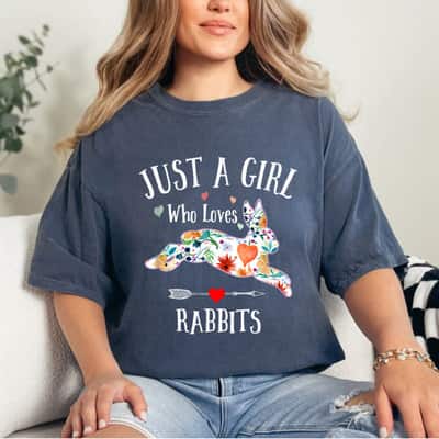 Just A Girl Who Loves Rabbits Girls Teens Gift T-Shirt