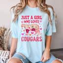 Cougar Just A Girl Who Loves Cougars Flower Women Floral T-Shirt
