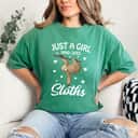 Just A Girl Who Loves Sloths Cute Sloth Gift T-Shirt Just A Girl Who Loves Sloths Cute Sloth Gift T-Shirt