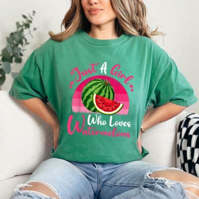 Vintage Watermelon Fruit Just A Girl Who Loves Watermelons T-Shirt
