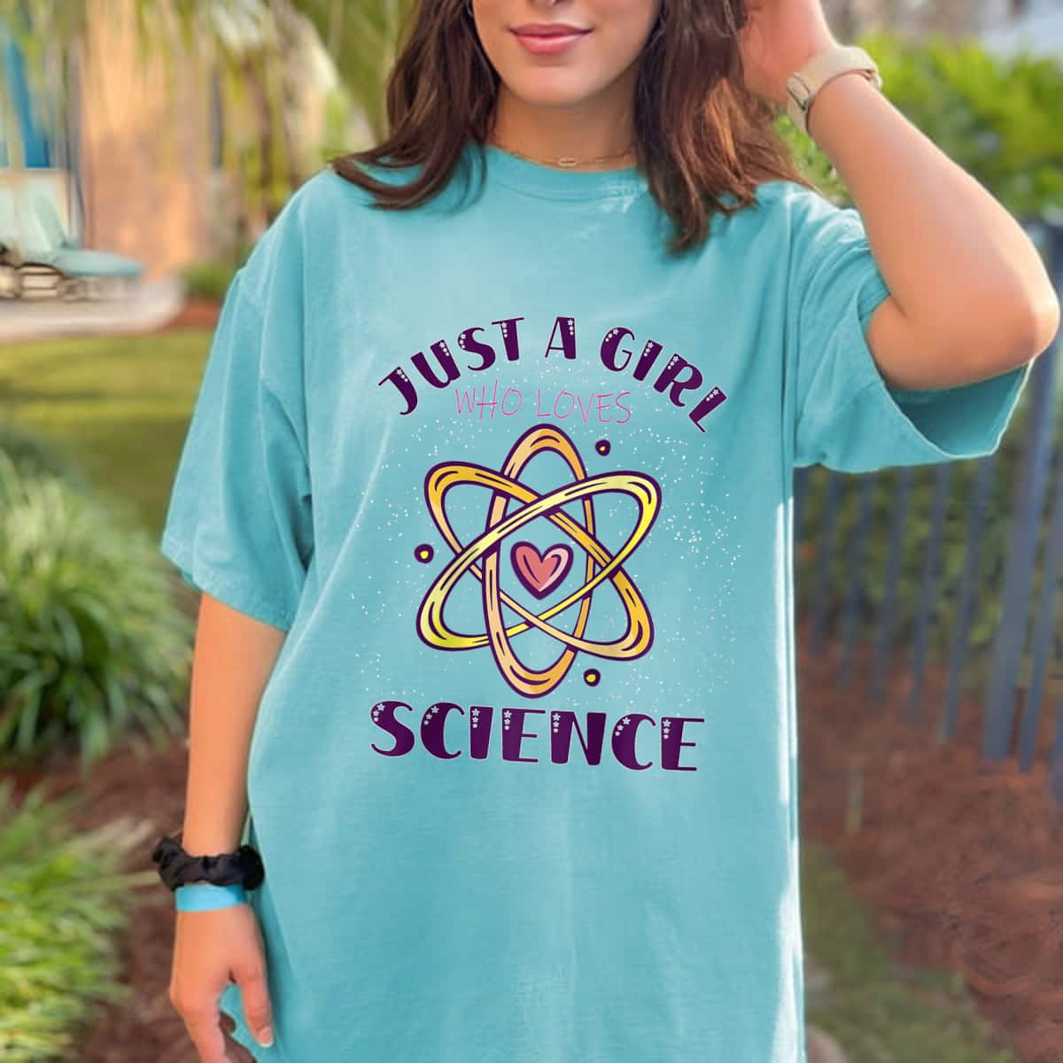 Womens Just A Girl Who Loves Science T-Shirt Womens Just A Girl Who Loves Science T-Shirt