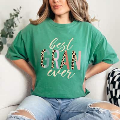 Mother's Day Best Gran Ever Gifts Leopard Gift T-Shirt