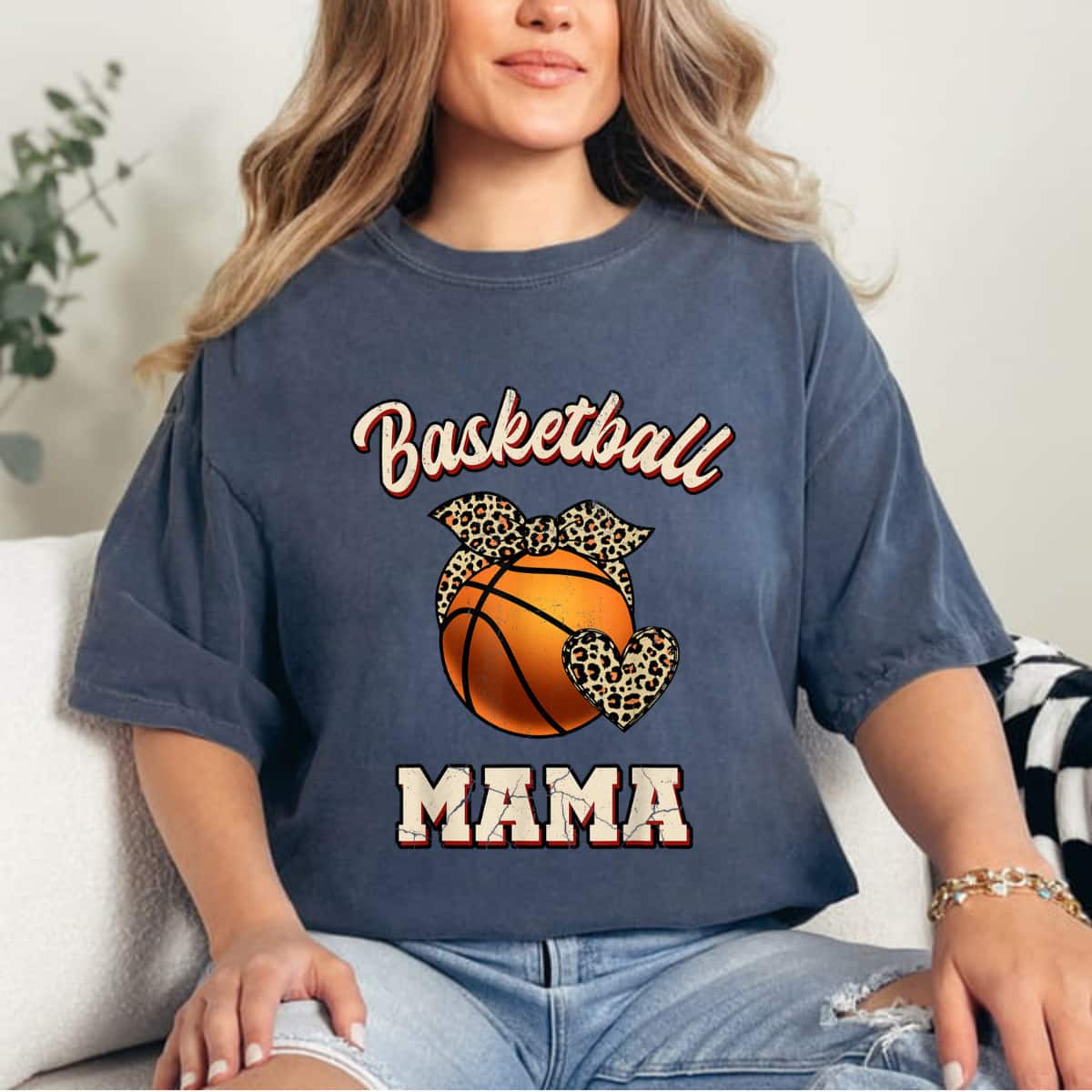 Mother's Day Basketball Mama Bandana Leopard Heart Fans Gift T-Shirt Mother's Day Basketball Mama Bandana Leopard Heart Fans Gift T-Shirt
