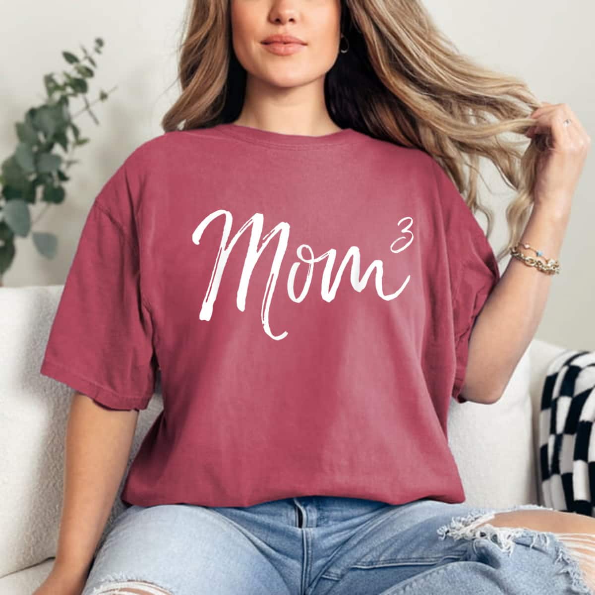 Mother's Day Mom Cubed Triplet Mom Of 3 Third Child Announcement Mom^3 Gift T-Shirt Mother's Day Mom Cubed Triplet Mom Of 3 Third Child Announcement Mom^3 Gift T-Shirt