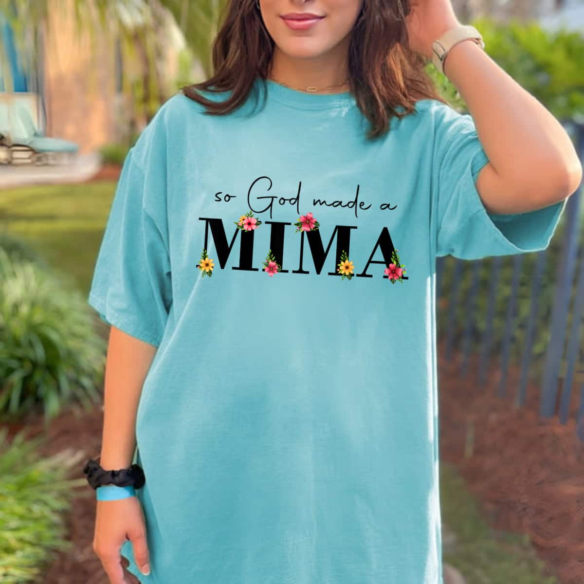 Mother's Day So God Made A Mima Flower Grandma Happy Mothers Day Gift T-Shirt Mother's Day So God Made A Mima Flower Grandma Happy Mothers Day Gift T-Shirt