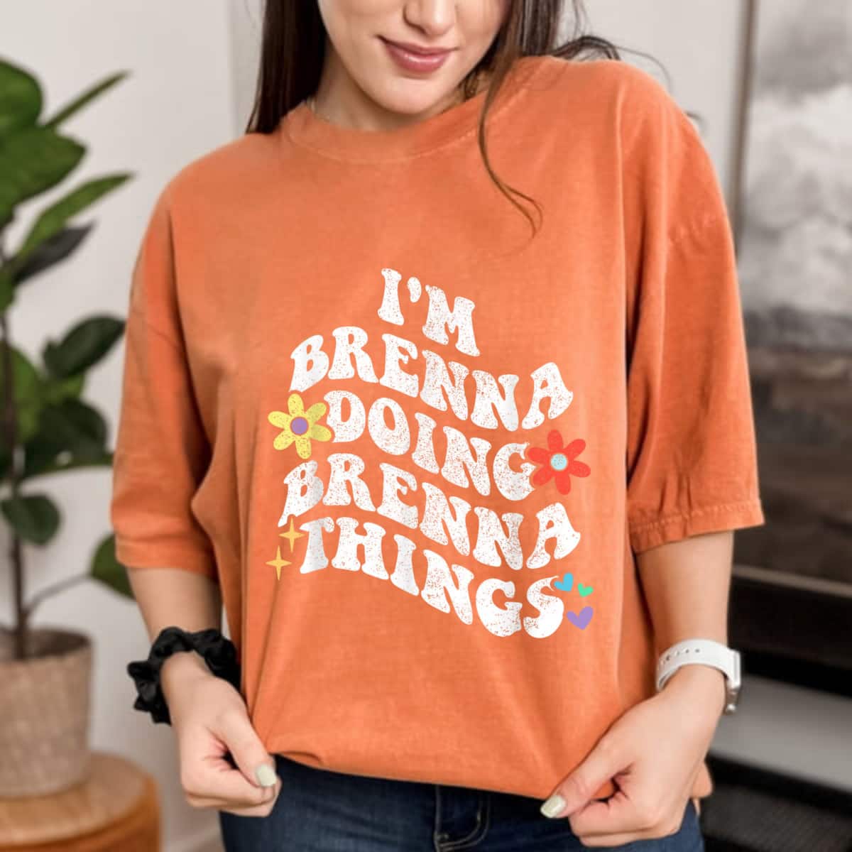 Mother's Day Retro Groovy Im Brenna Doing Brenna Things Funny Mother's Gift T-Shirt Mother's Day Retro Groovy Im Brenna Doing Brenna Things Funny Mother's Gift T-Shirt