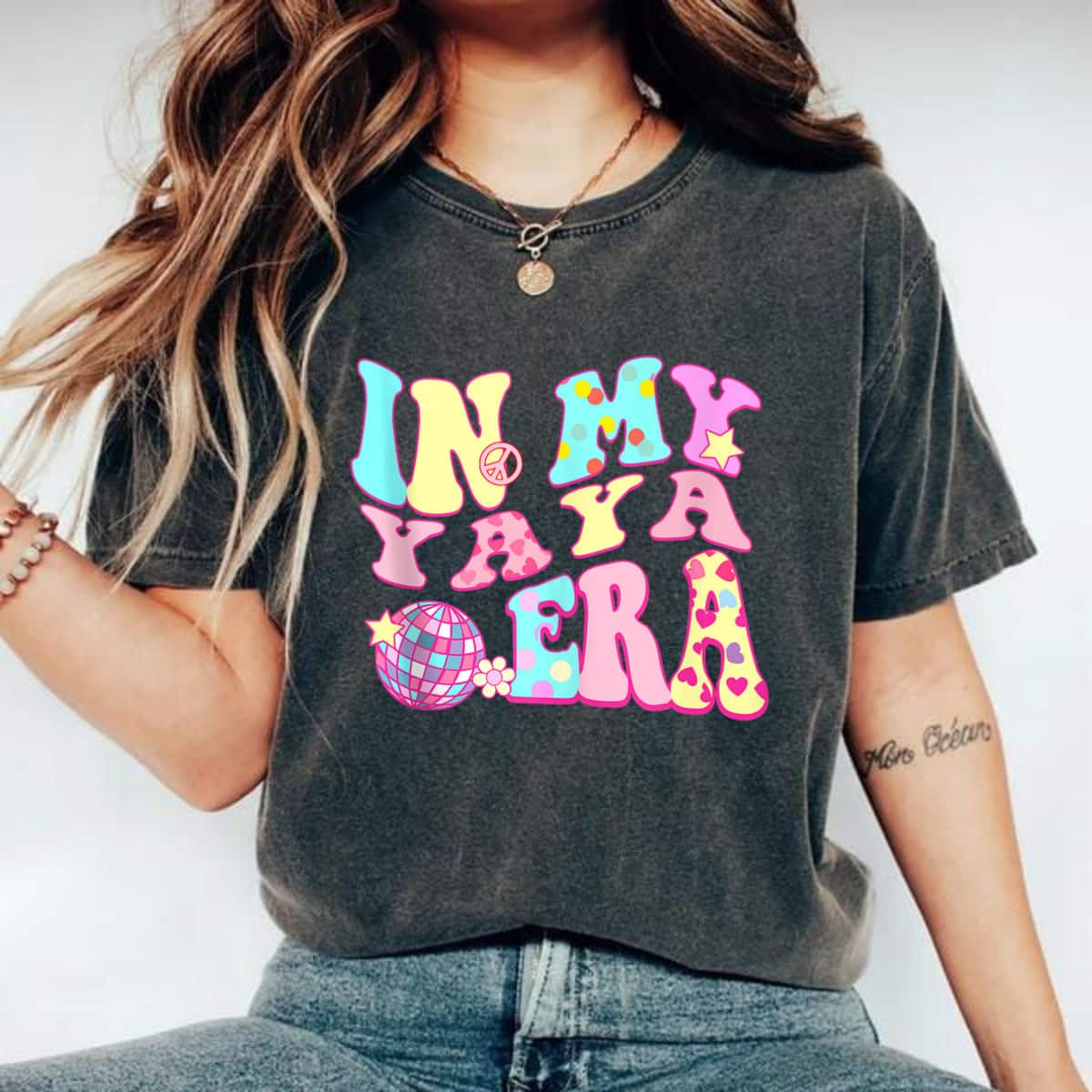 Mother's Day In My Yaya Era Sarcastic Groovy Retro Disco Gift T-Shirt Mother's Day In My Yaya Era Sarcastic Groovy Retro Disco Gift T-Shirt