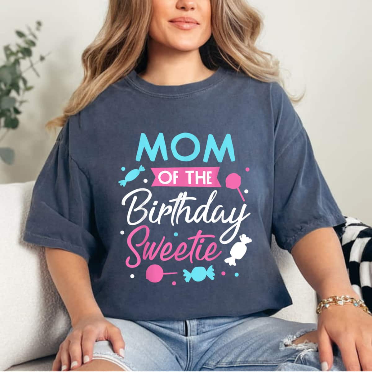 Mother's Day Mom Of The Birthday Sweetie Candy Bday Party Mother Gift T-Shirt Mother's Day Mom Of The Birthday Sweetie Candy Bday Party Mother Gift T-Shirt