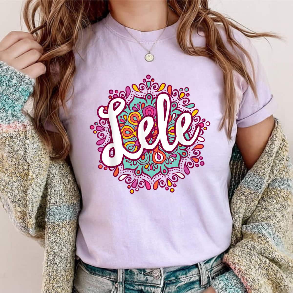 Mother's Day Mandala Lele Women Grandma Christmas Birthday Gift T-Shirt Mother's Day Mandala Lele Women Grandma Christmas Birthday Gift T-Shirt