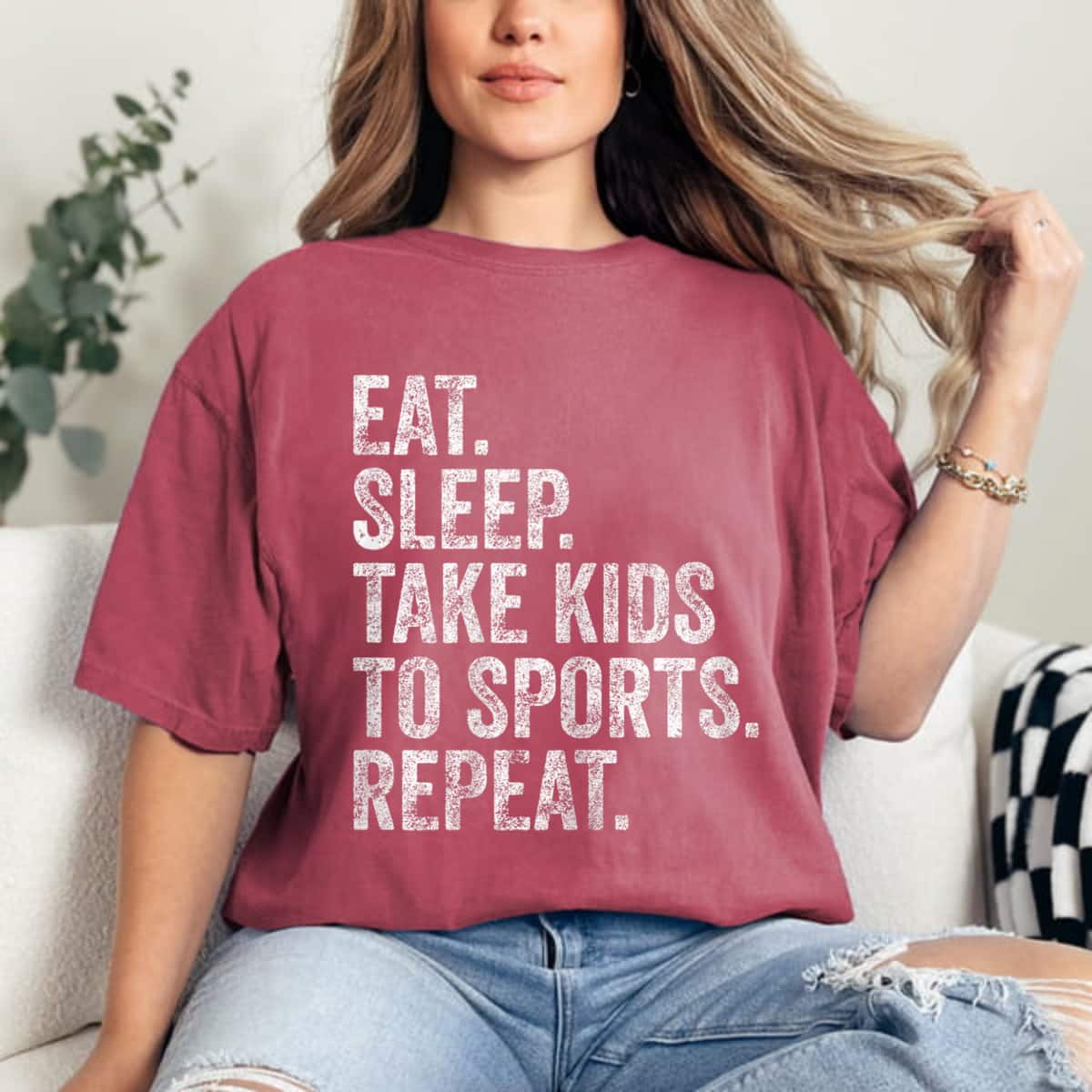 Mother's Day Cute Gift Eat Sleep Take Kids To Sports Repeat Gift T-Shirt Mother's Day Cute Gift Eat Sleep Take Kids To Sports Repeat Gift T-Shirt